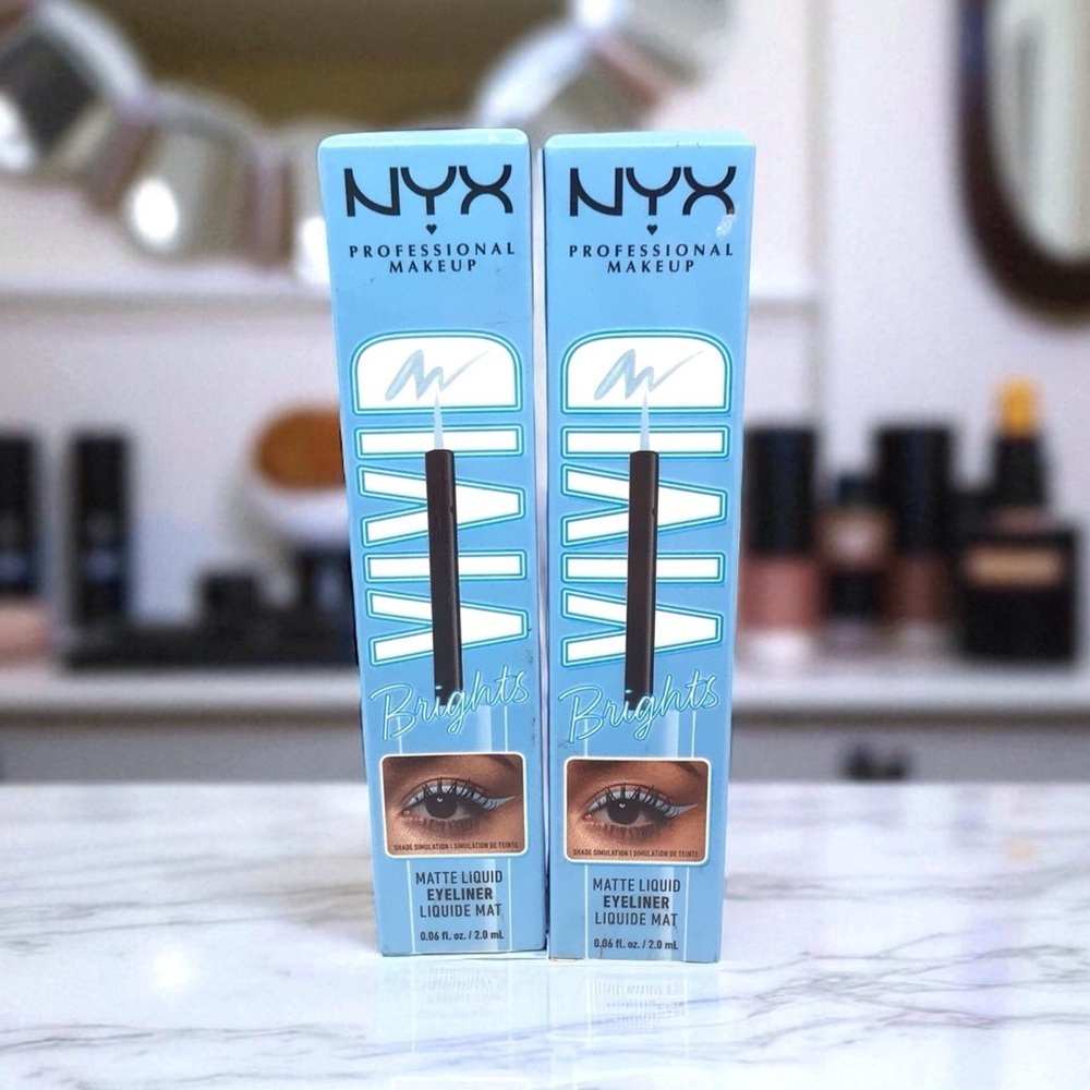 (2)-NYX PROFESSIONAL MAKEUP Vivid Brights Liquid Eyeliner Liner - 06 BLUE THANG